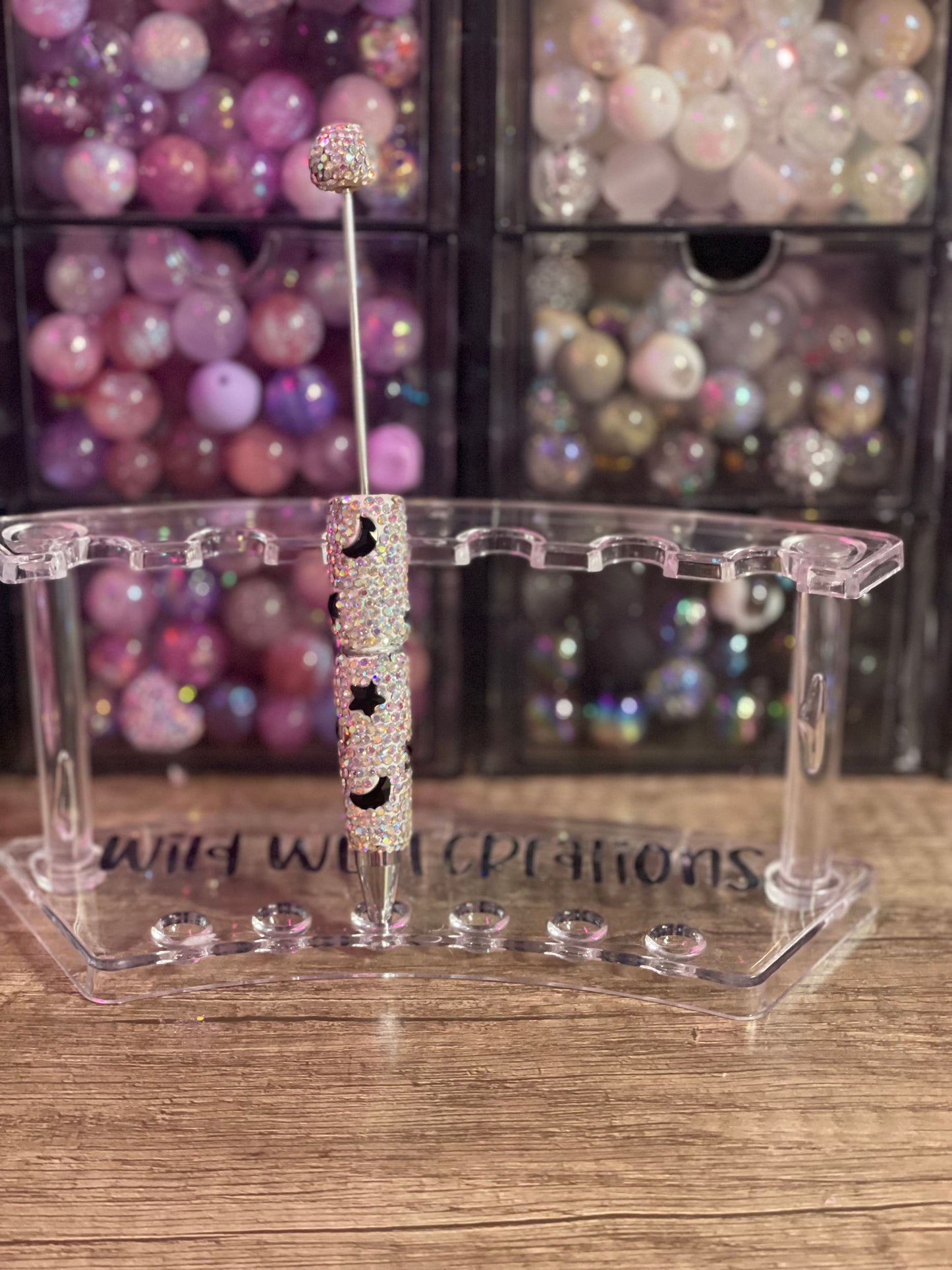 Silver AB Moon & Stars Bling Pen