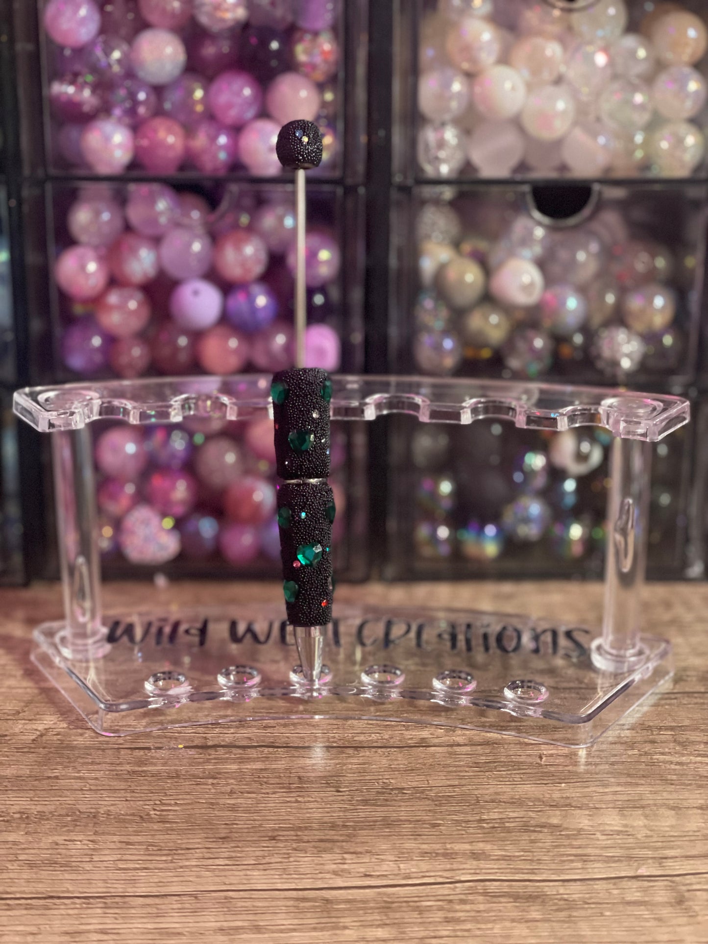 Emerald Hearts Bling Pen