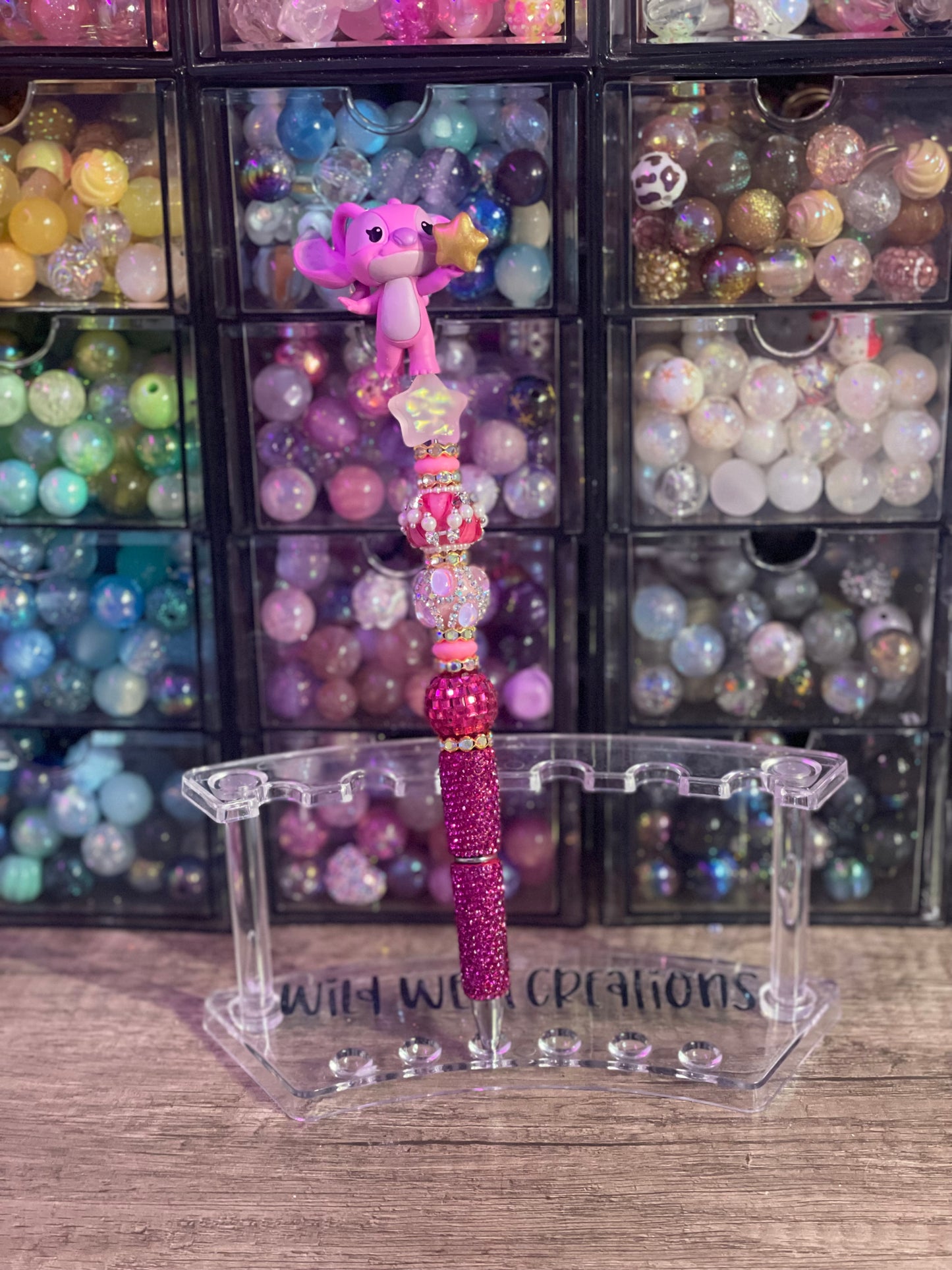 Pink Alien Rhinestone Pen