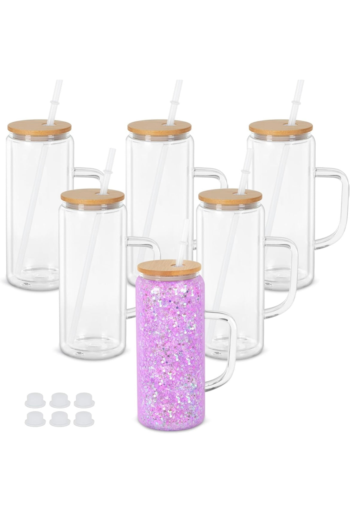 20oz Glass Snow Globe Cup