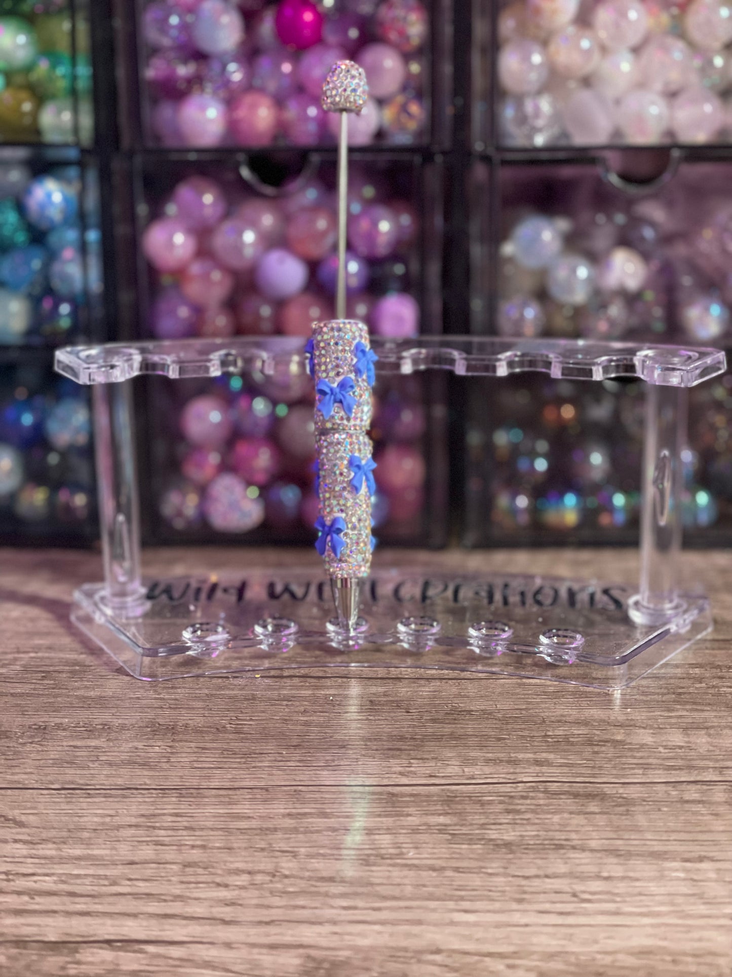 Sky Blue Bows Bling Pen