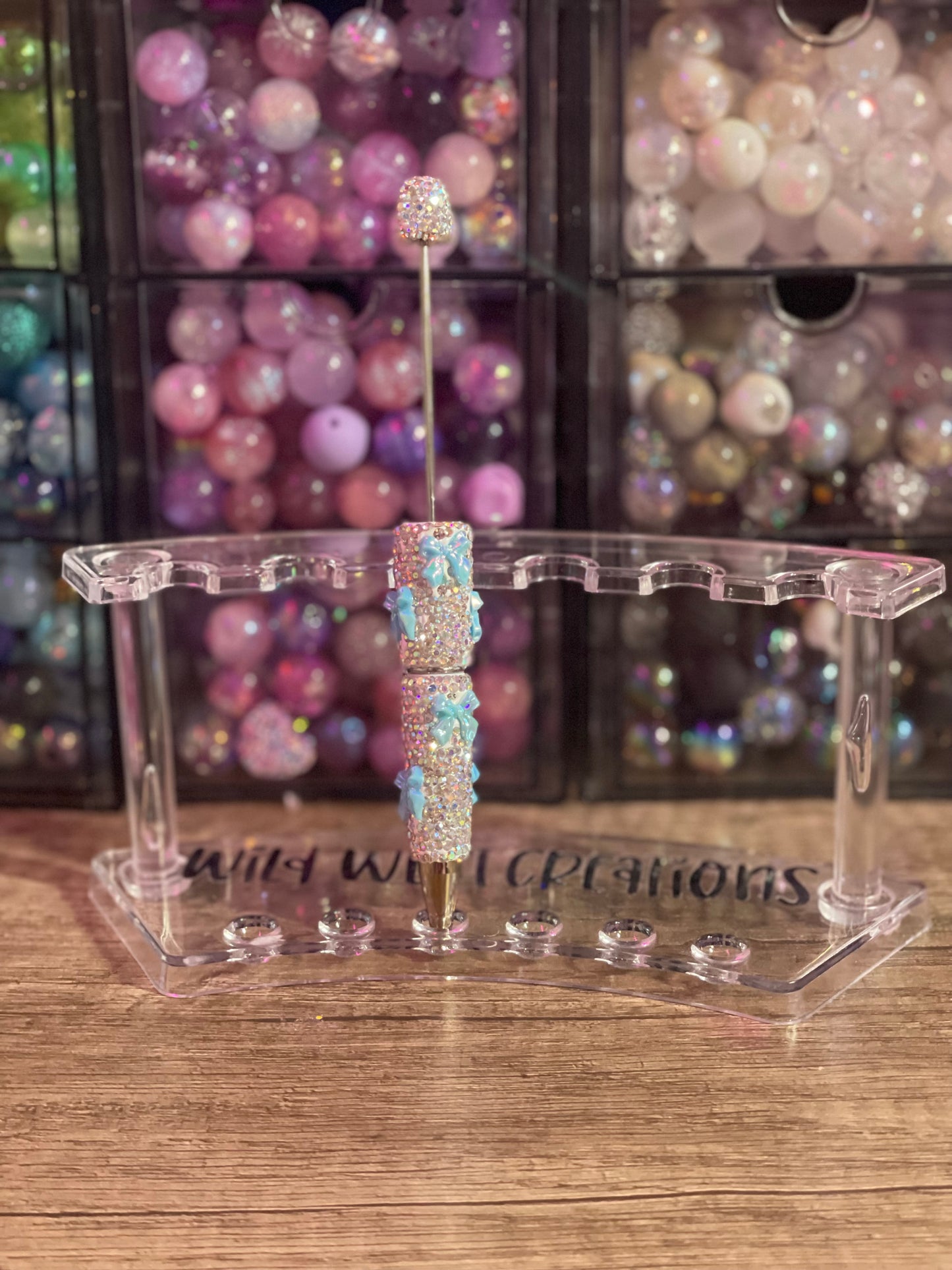 Blue Bows Bling Pen