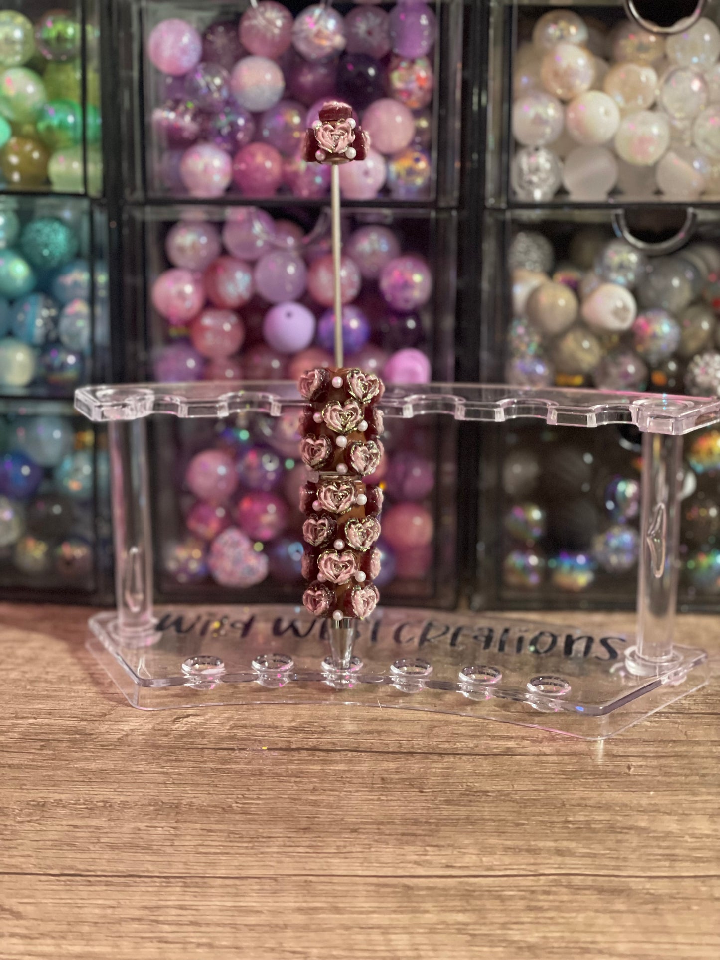 Brown Heart Pearl Pen