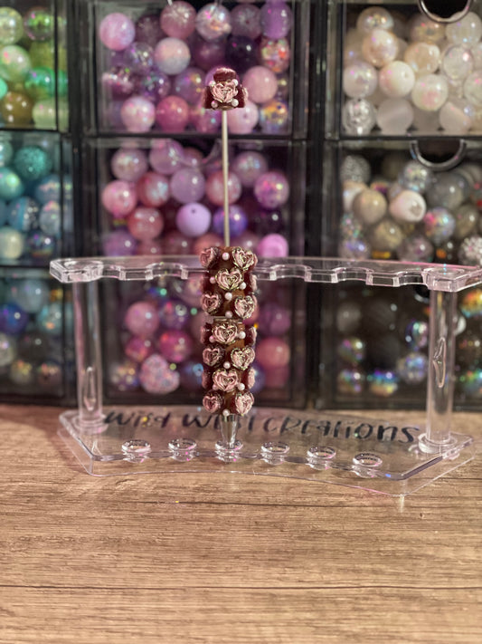 Brown Heart Pearl Pen