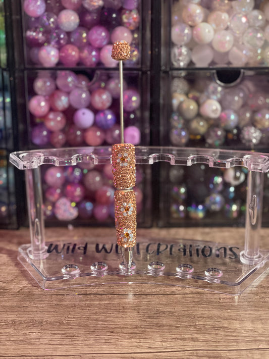 Light Brown Flower Bling Pen