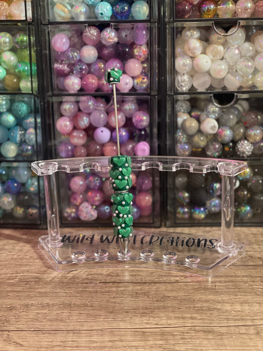Green Heart Pearl Pen