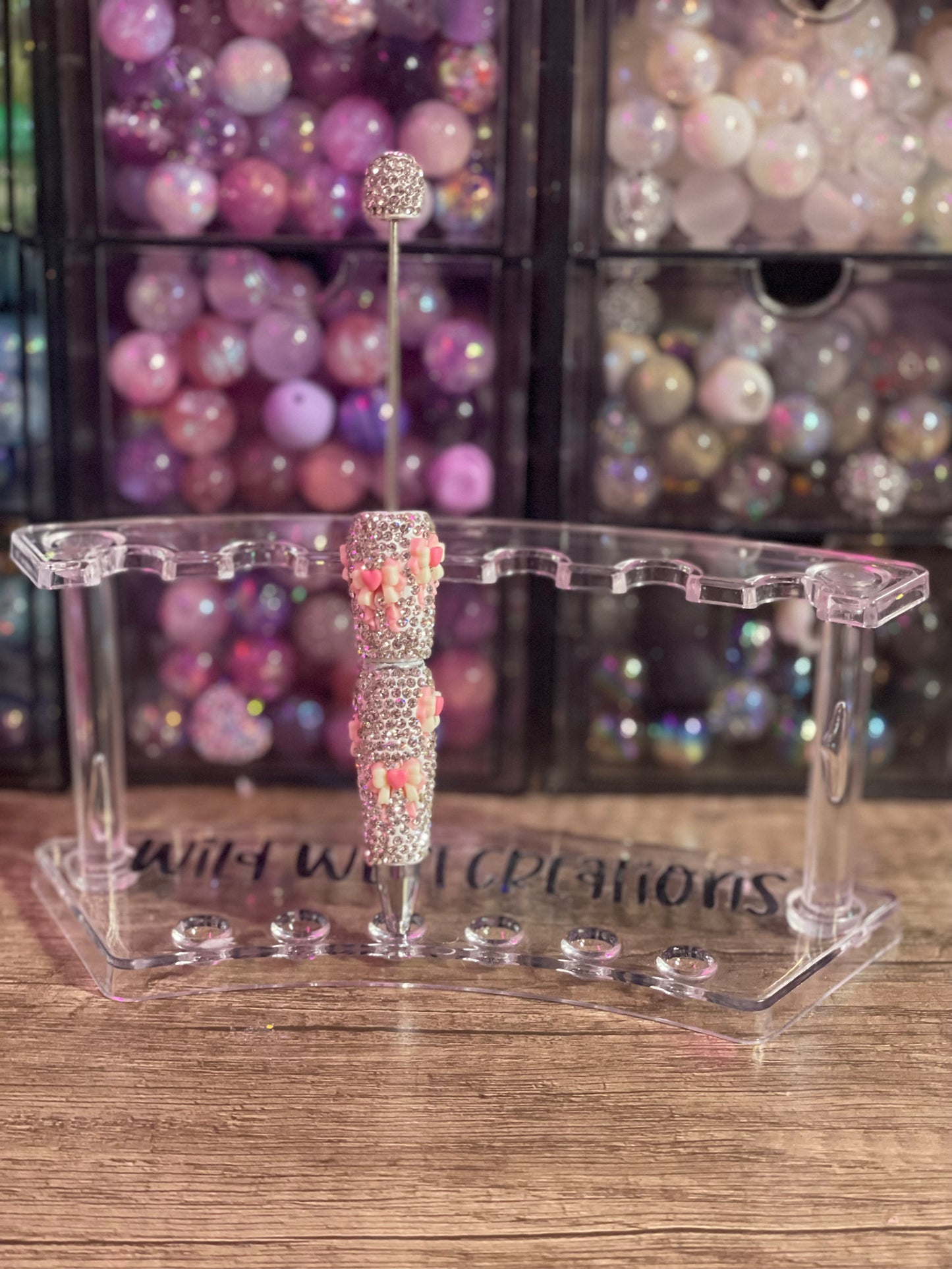 Pink Heart Bows Bling Pen