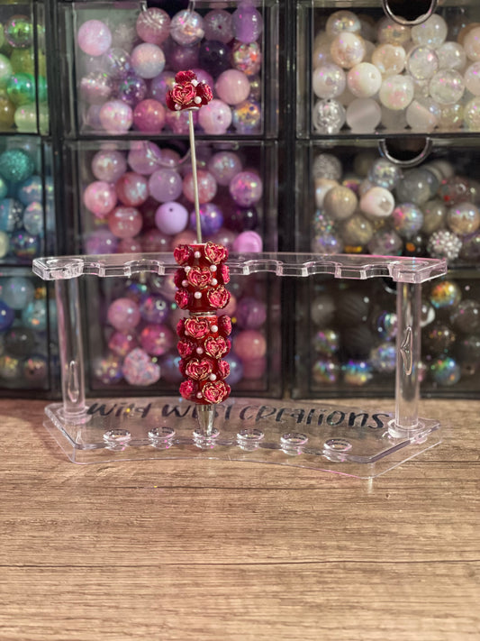 Wine Red Heart Pearl Pen
