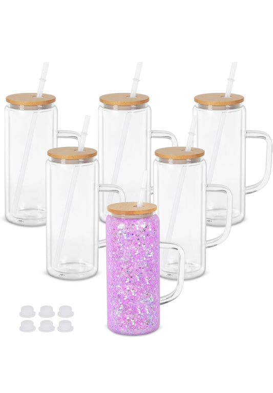 20oz Glass Snow Globe Cup