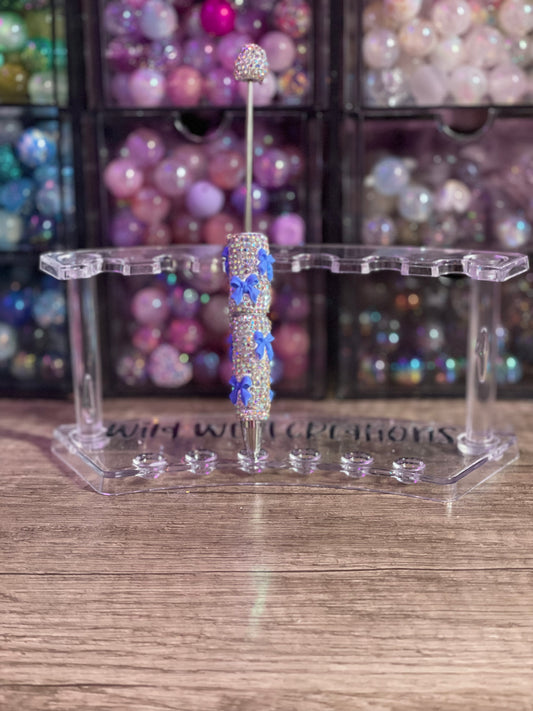 Sky Blue Bows Bling Pen