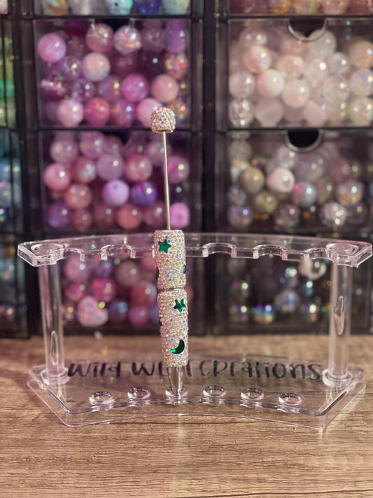 Green Moon & Stars Bling Pen