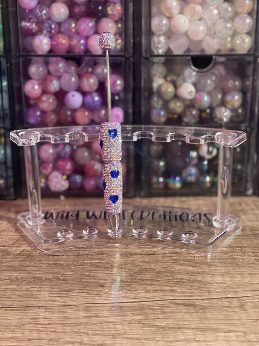 Blue AB Heart Bling Pen
