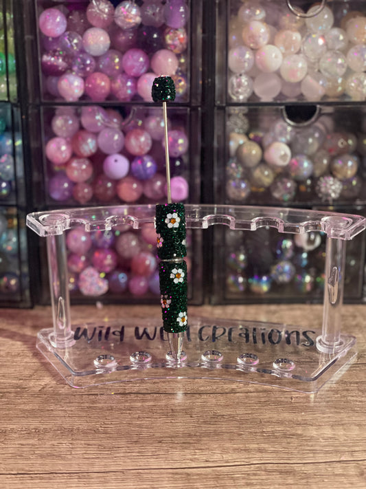Emerald Flower Bling Pen
